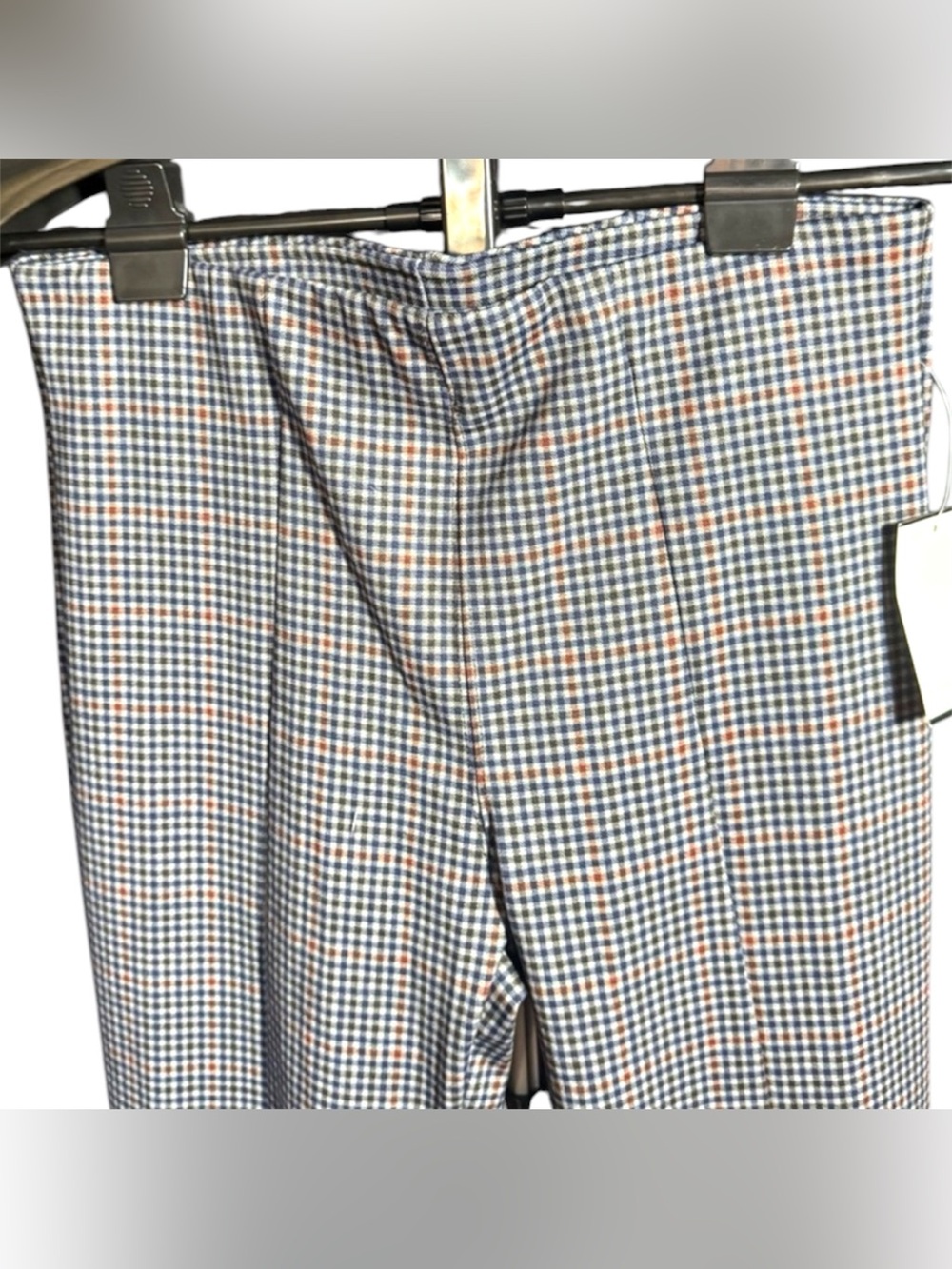 Sanctuary Anthropology Checkered Plaid Skinny Pants Navy Gingham Career Sz XS